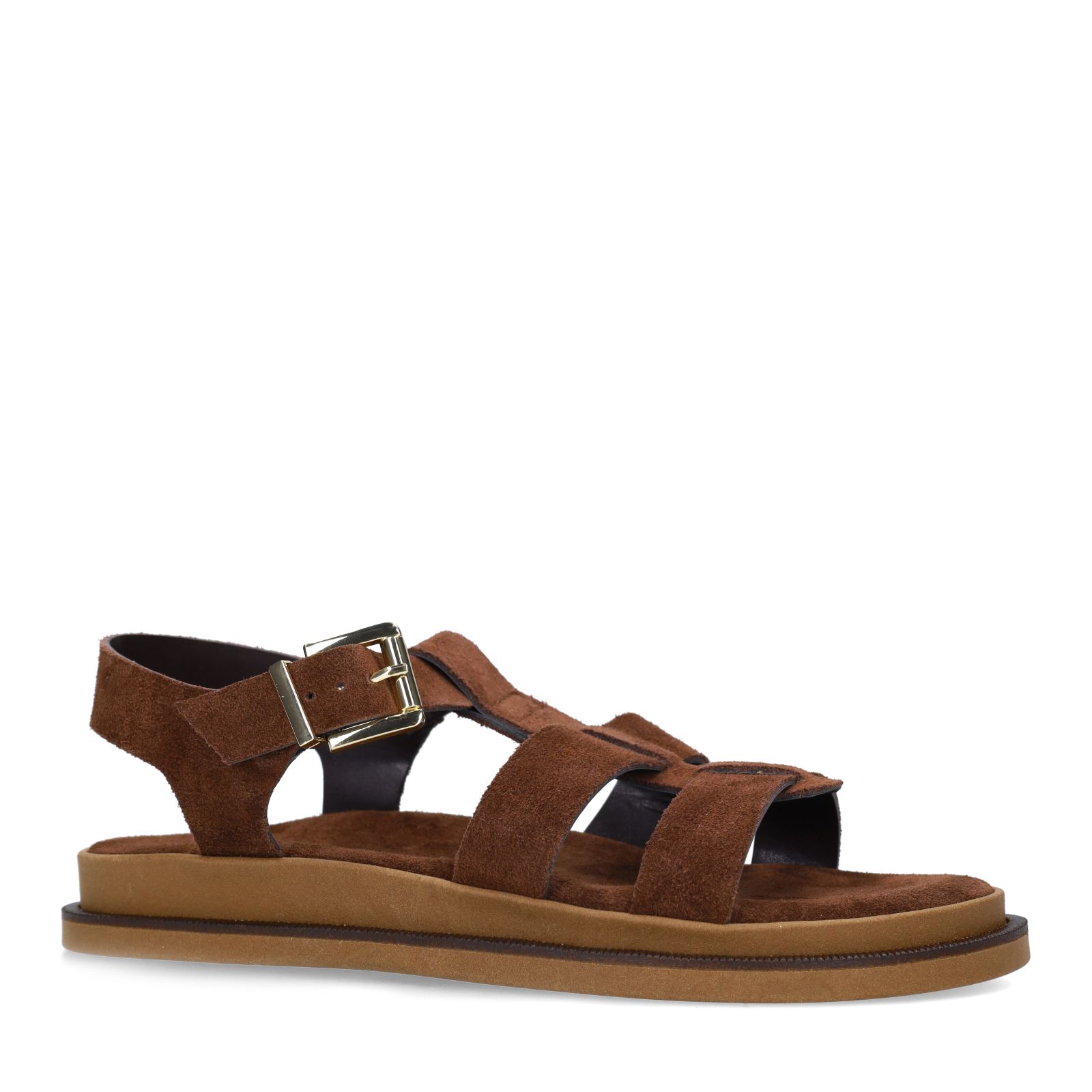 Bruine suède sandalen