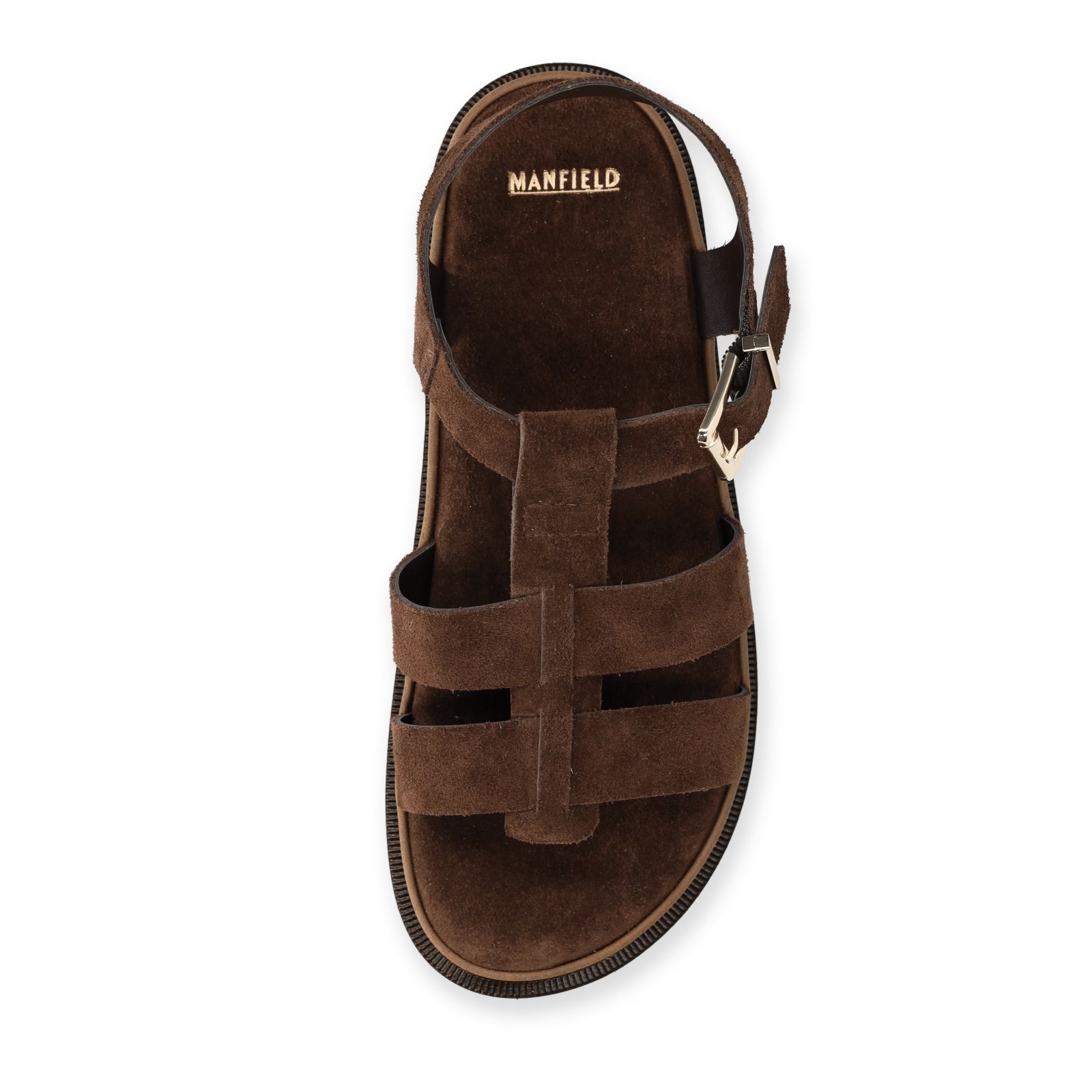 Bruine suède sandalen