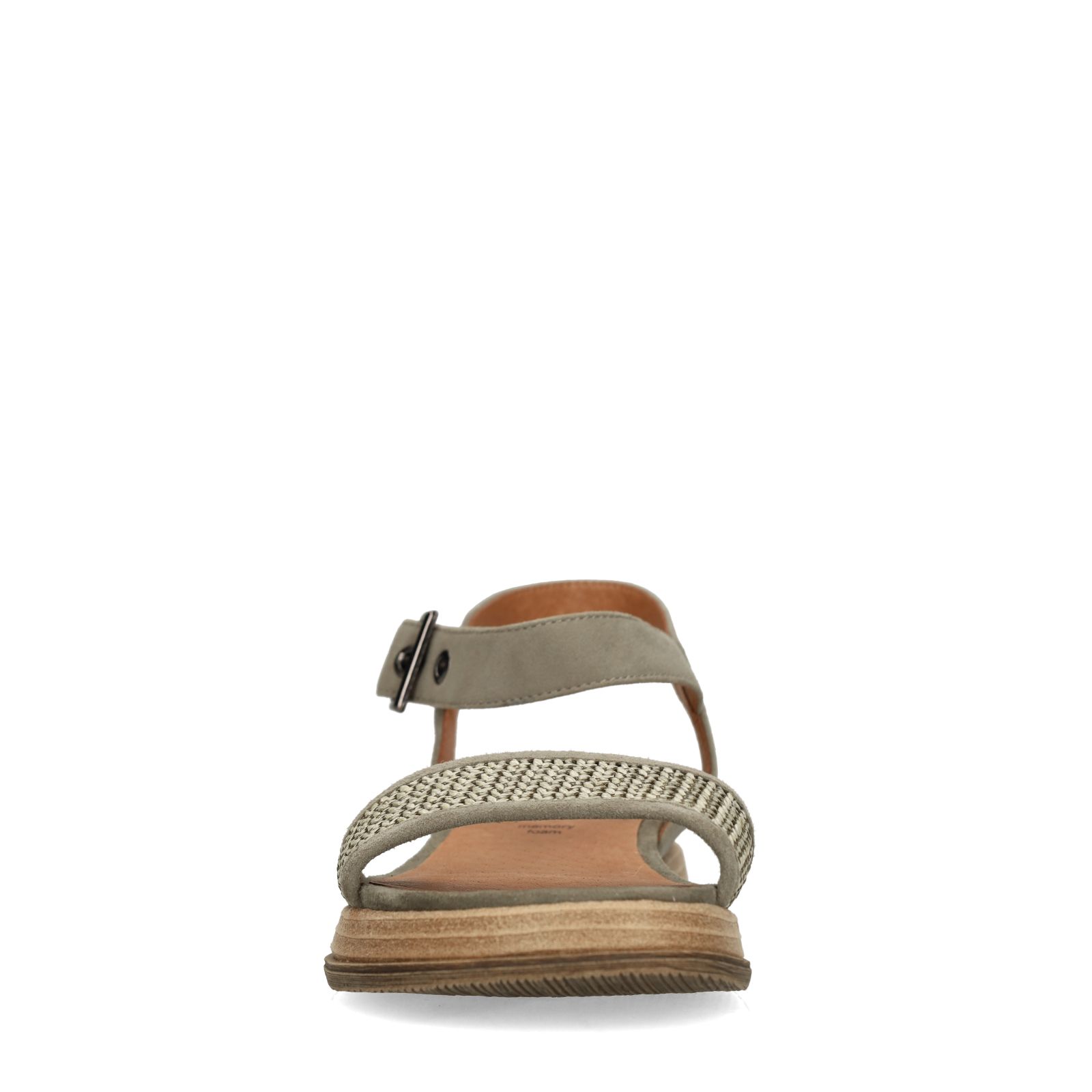 Groene leren plateau sandalen