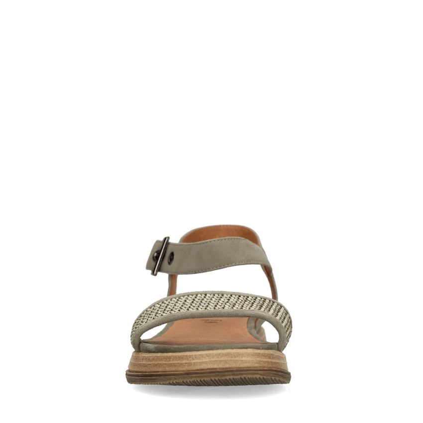 Groene leren plateau sandalen