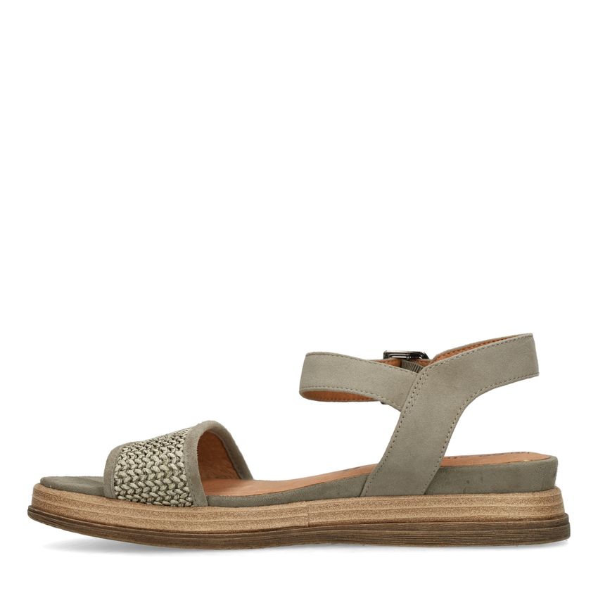 Groene leren plateau sandalen