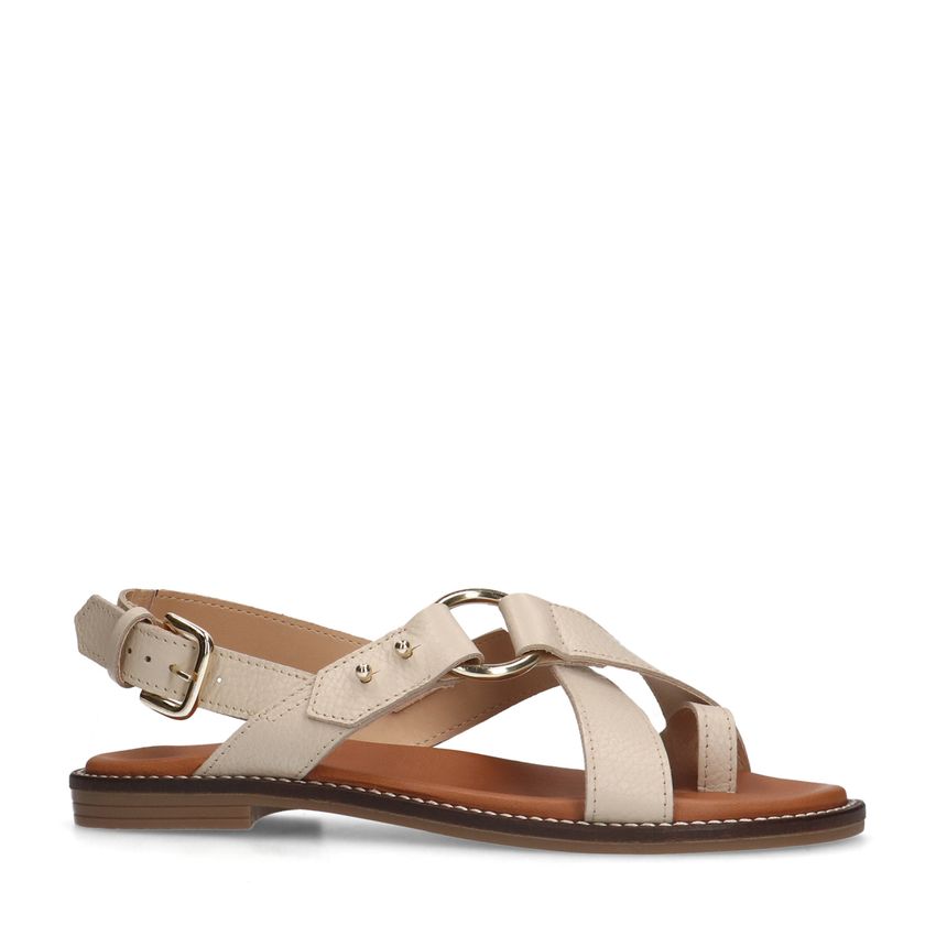 Witte leren sandalen