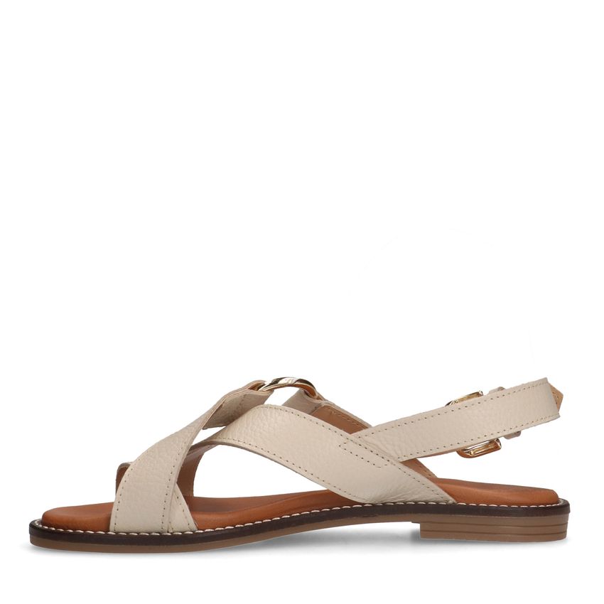 Witte leren sandalen