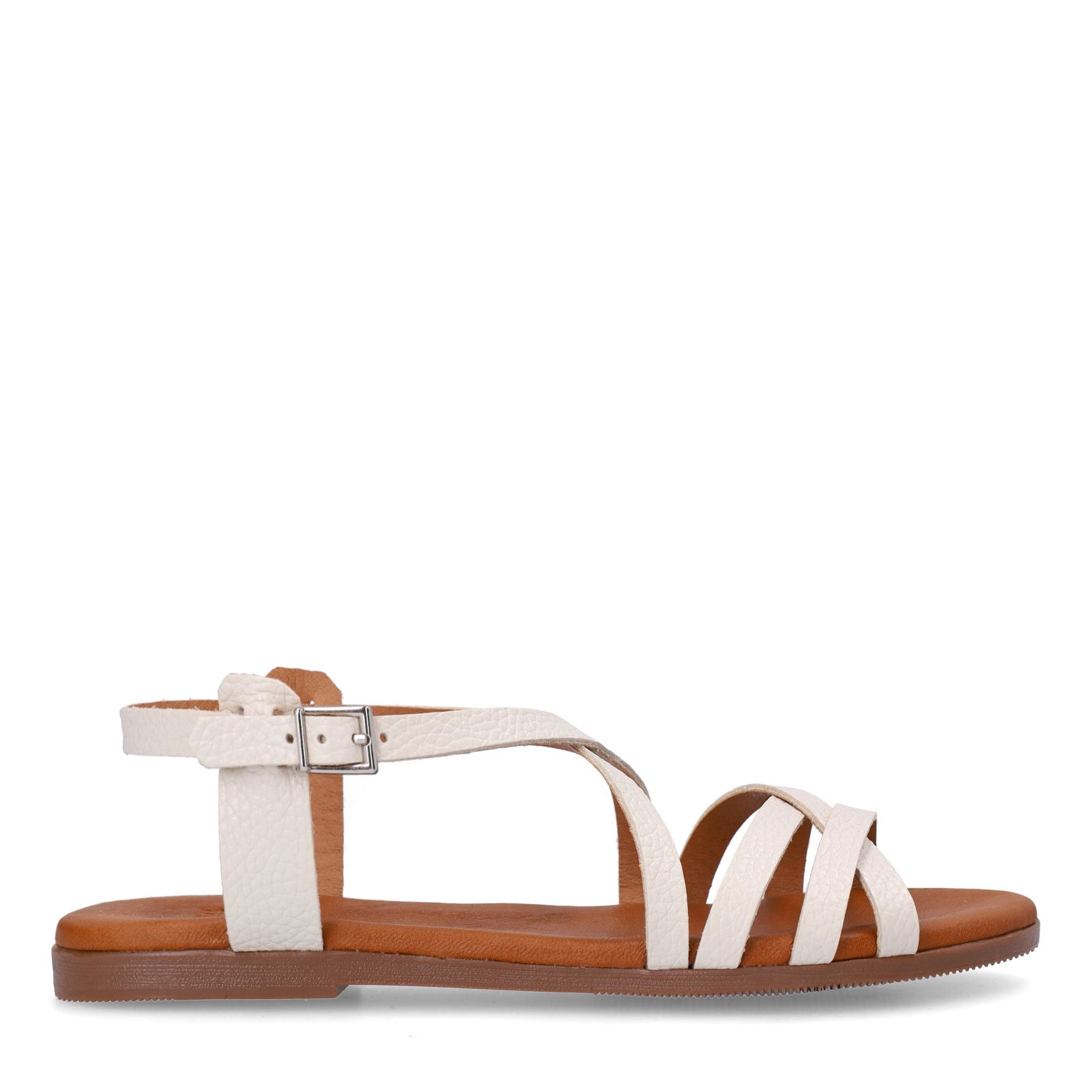 Weiße Ledersandalen