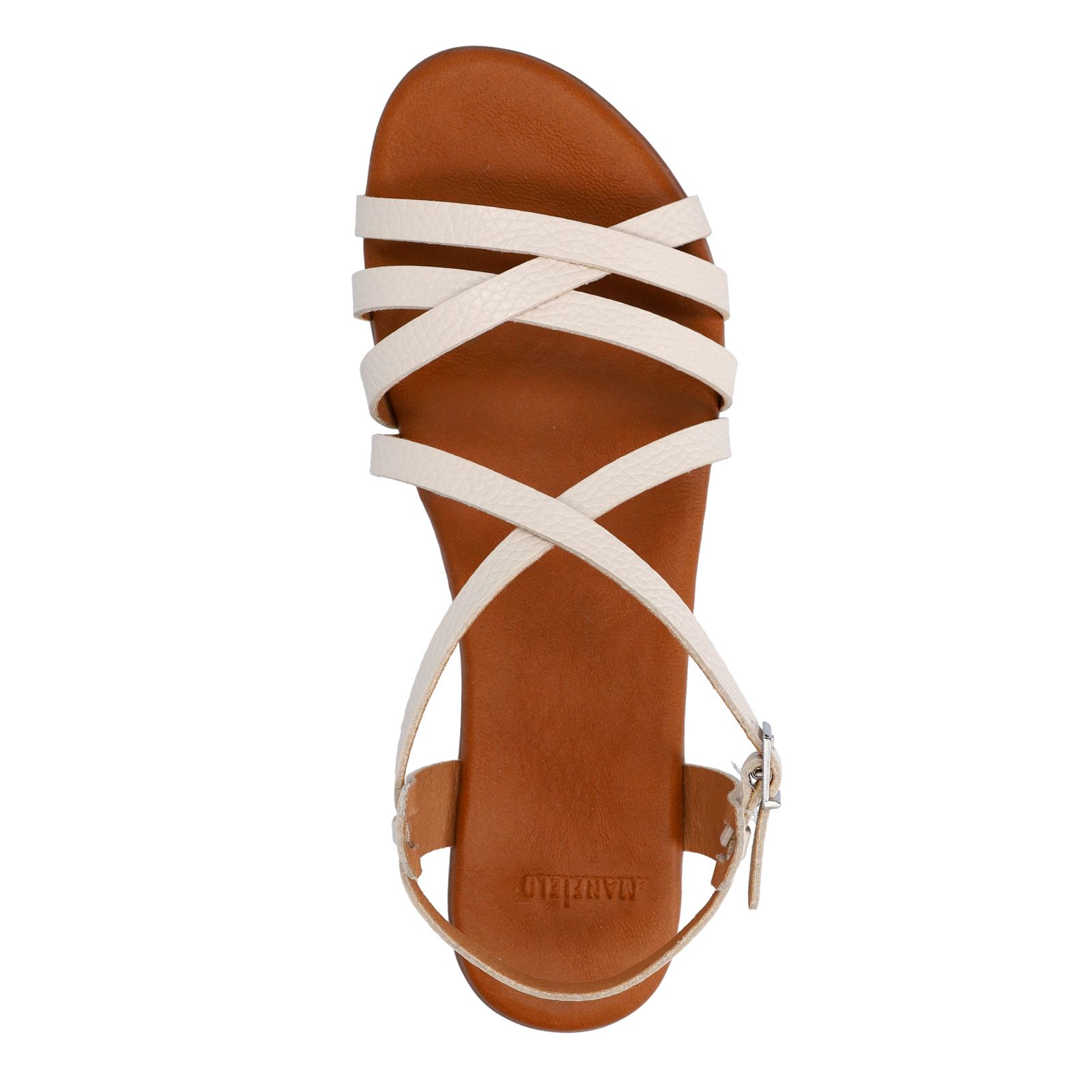 Weiße Ledersandalen