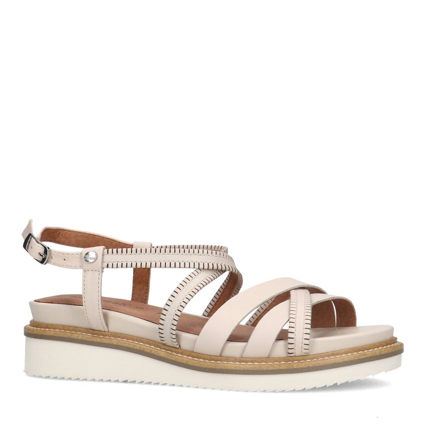 Witte leren sandalen met bandjes