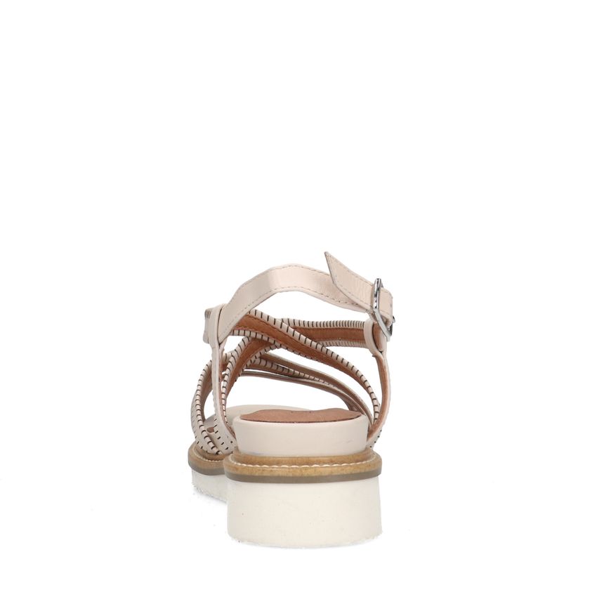 Witte leren sandalen met bandjes