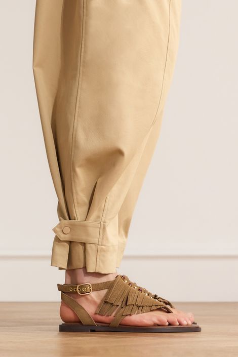Taupe suède slippers