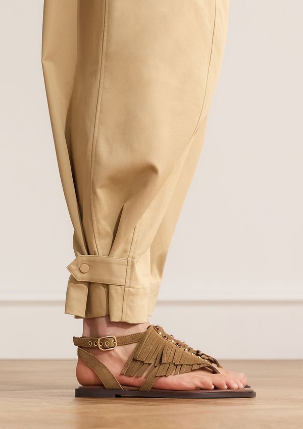 Taupe suède slippers