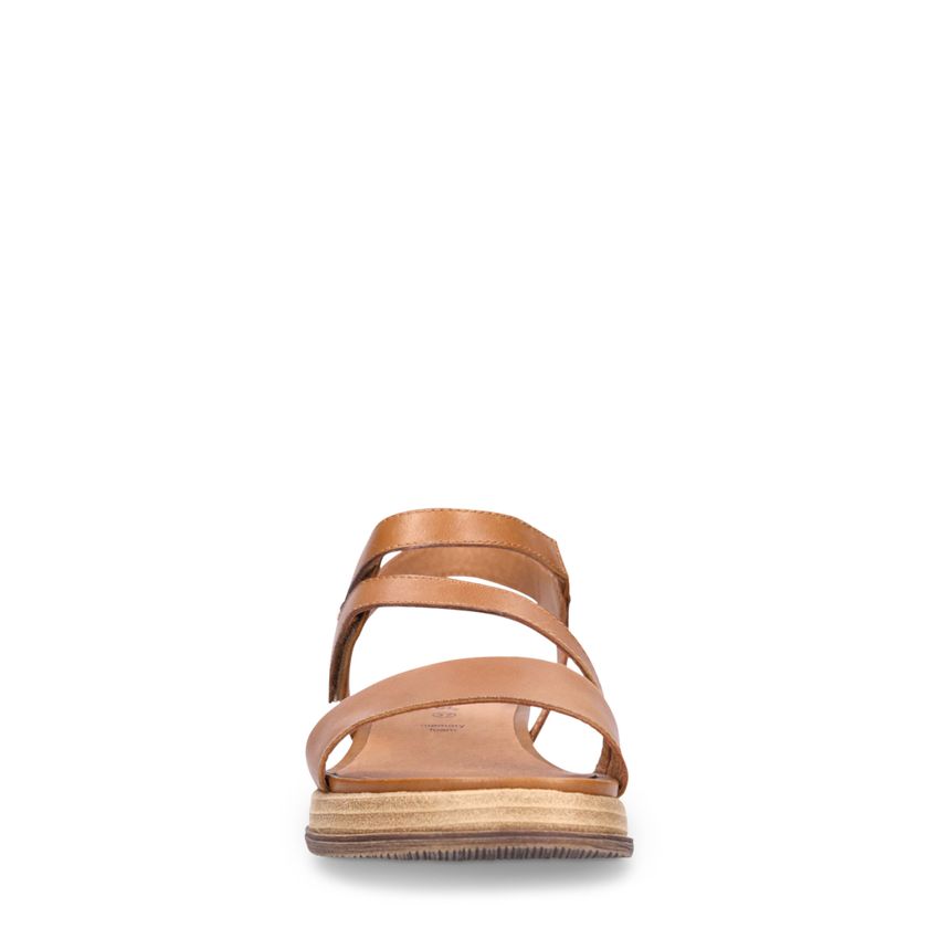 Cognac leren sandalen