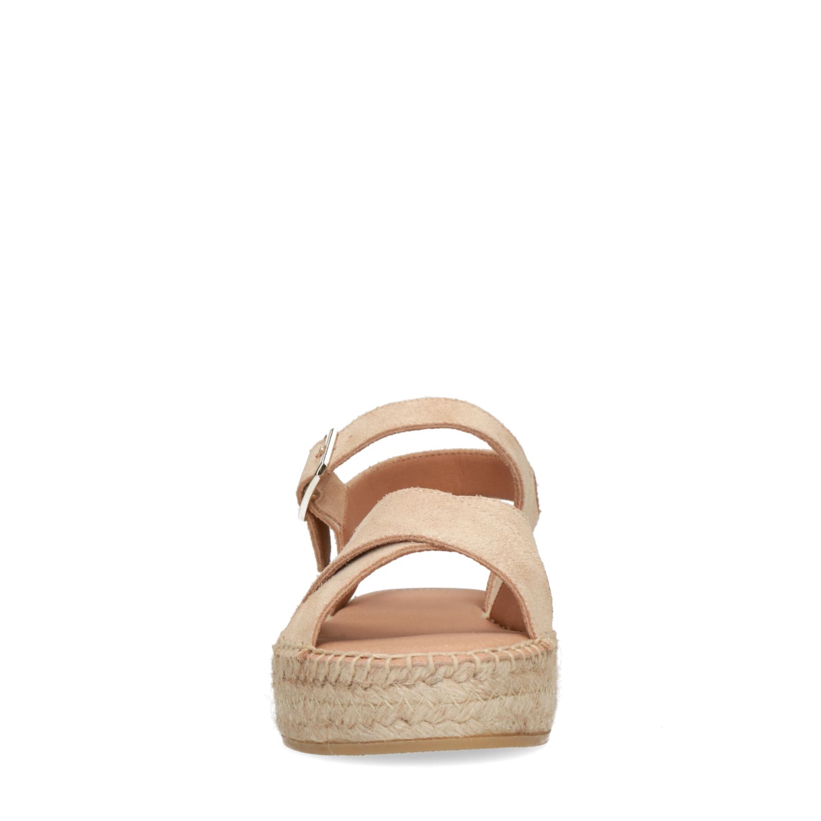 Beige sandalen met suède banden