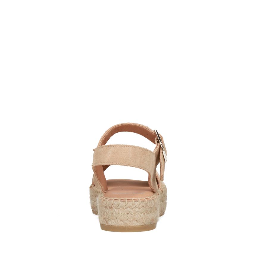 Beige sandalen met suède banden