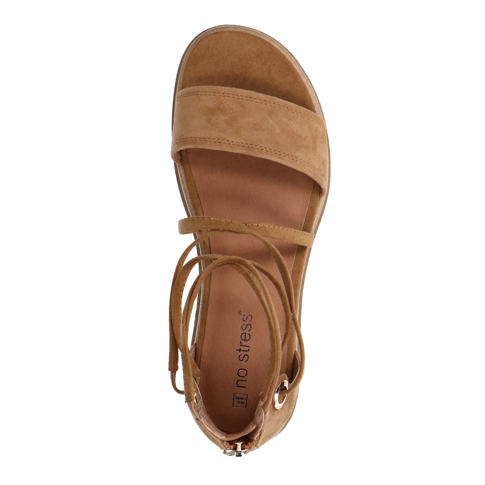 Beige suède sandalen met bandjes