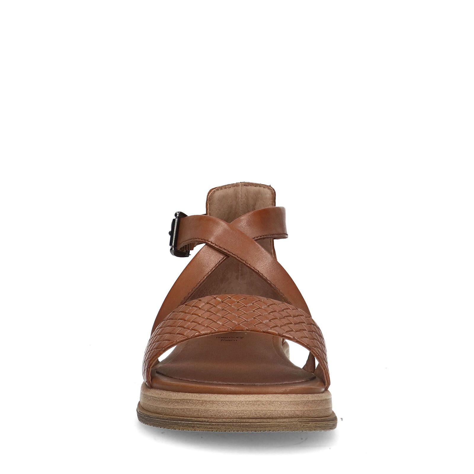Cognac leren sandalen
