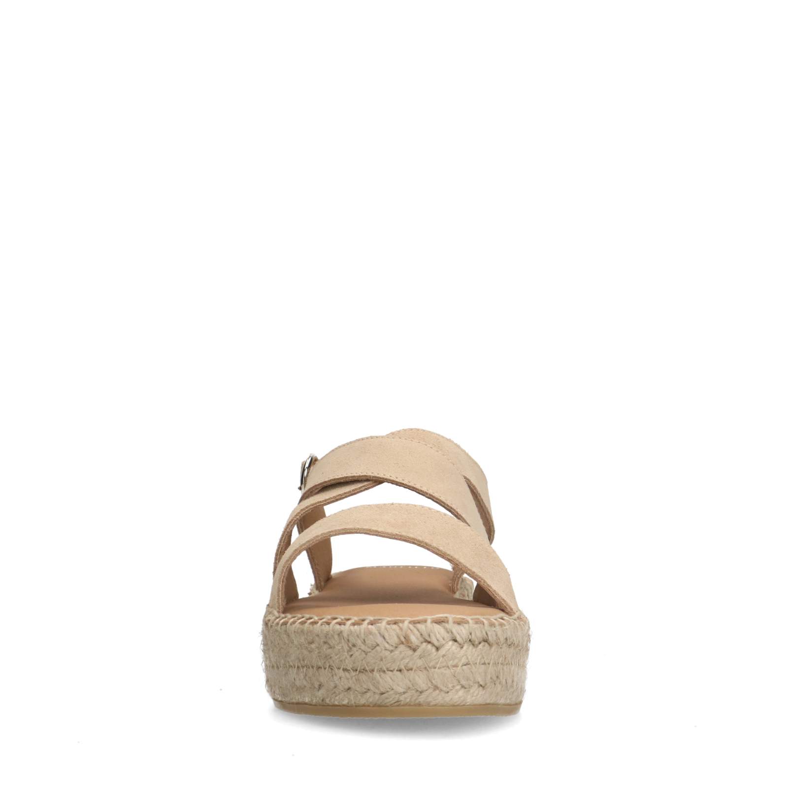 Beige suede sandalen met plateau Plateau sandalen Manfield Manfield