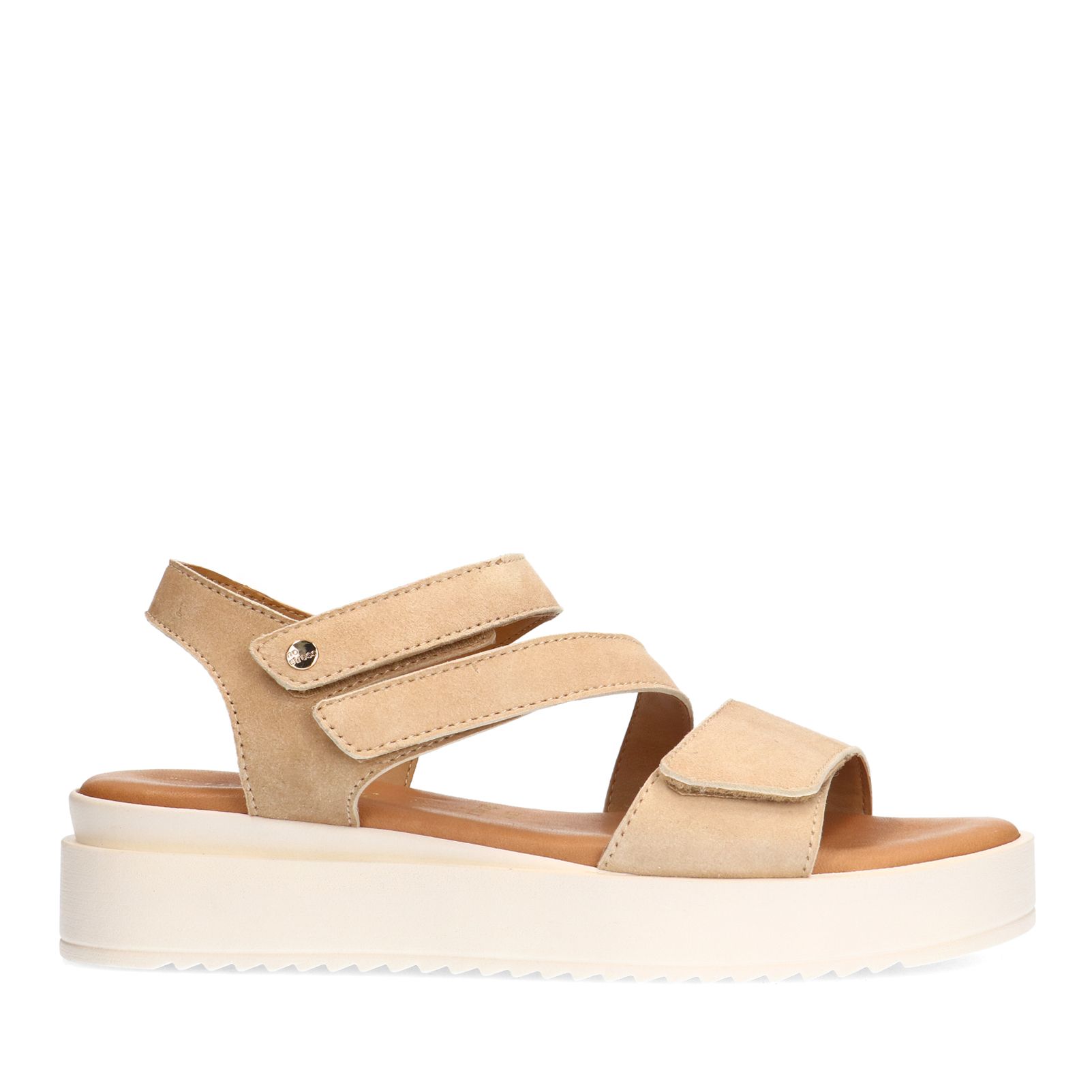 Beige suède sandalen