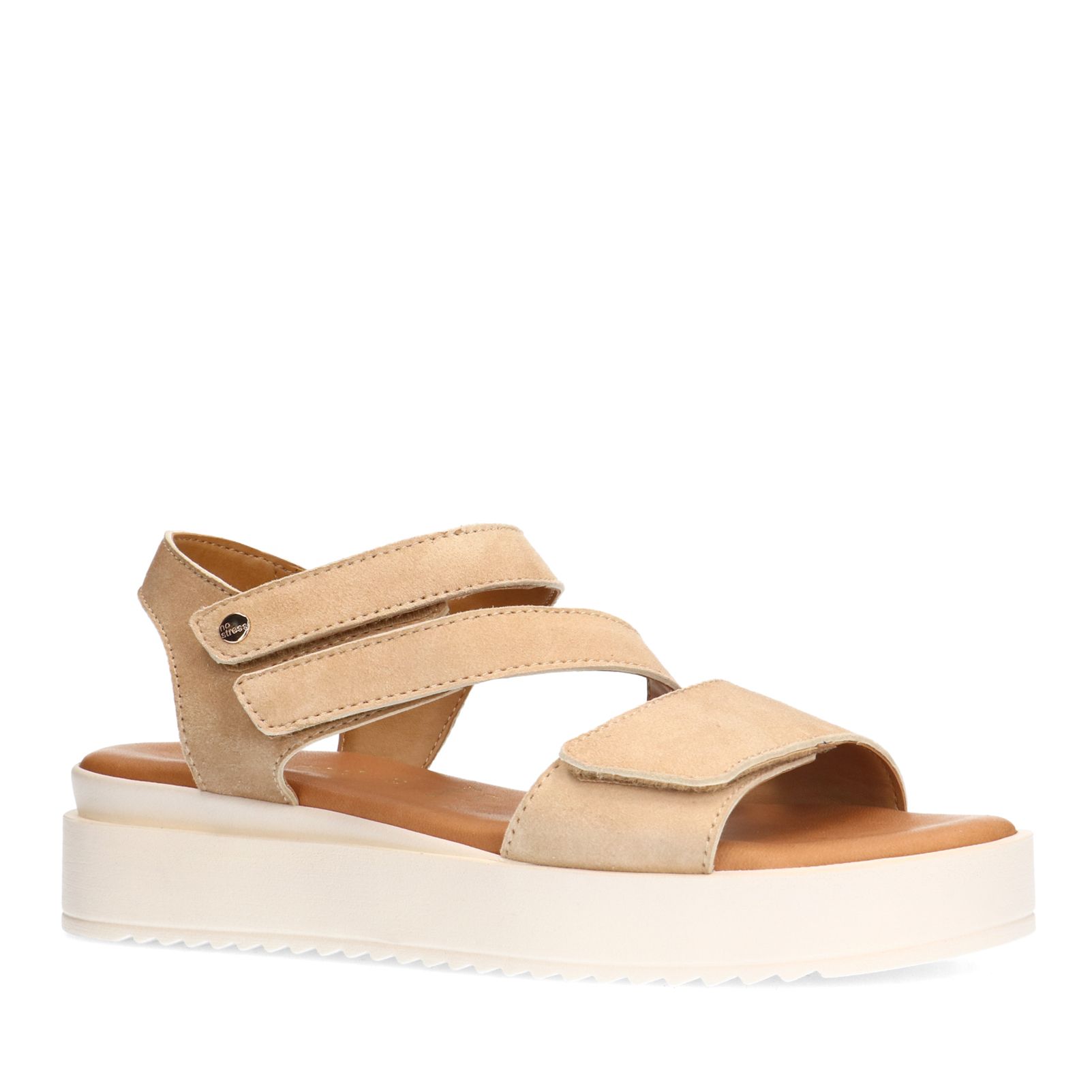 Beige suède sandalen