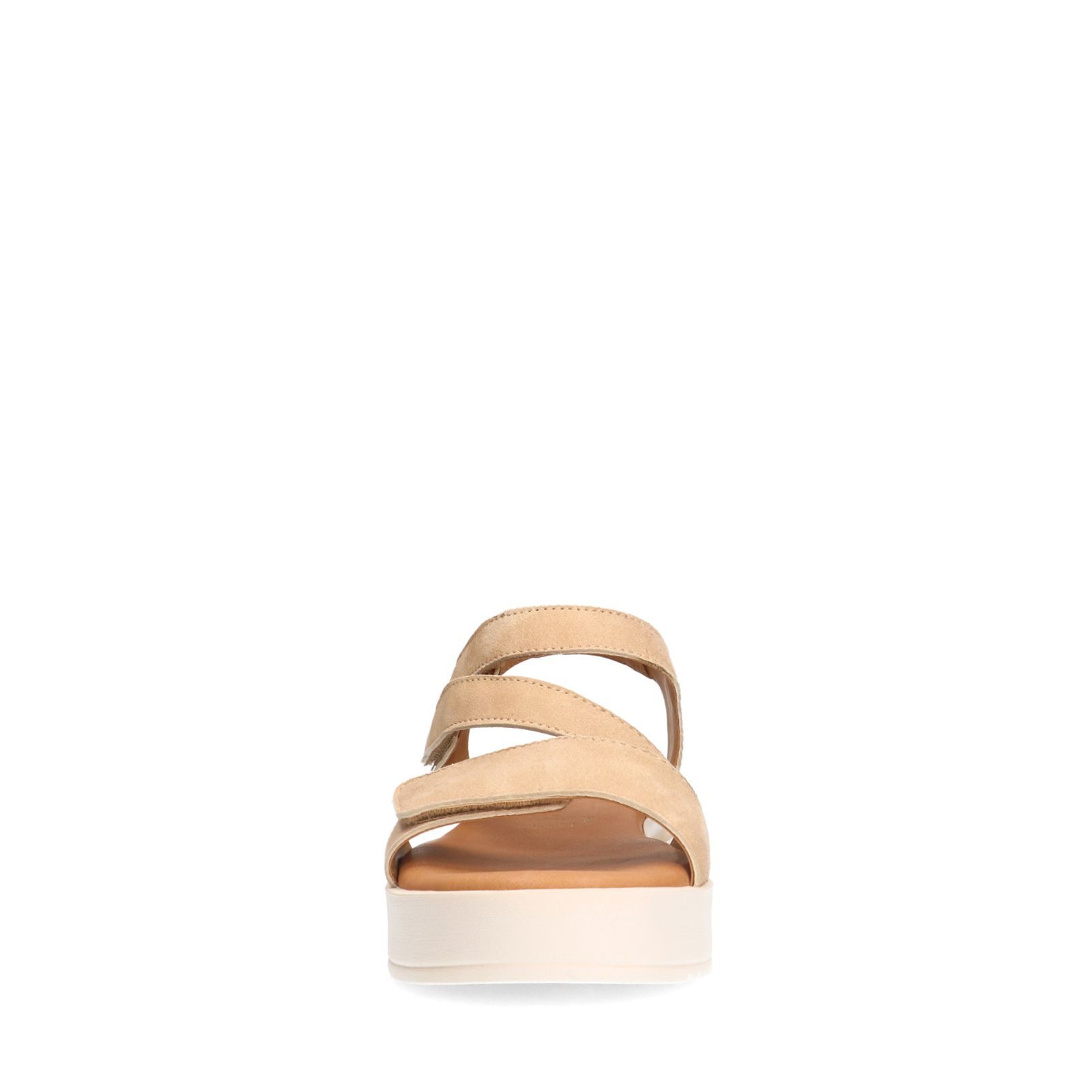 Beige suède sandalen