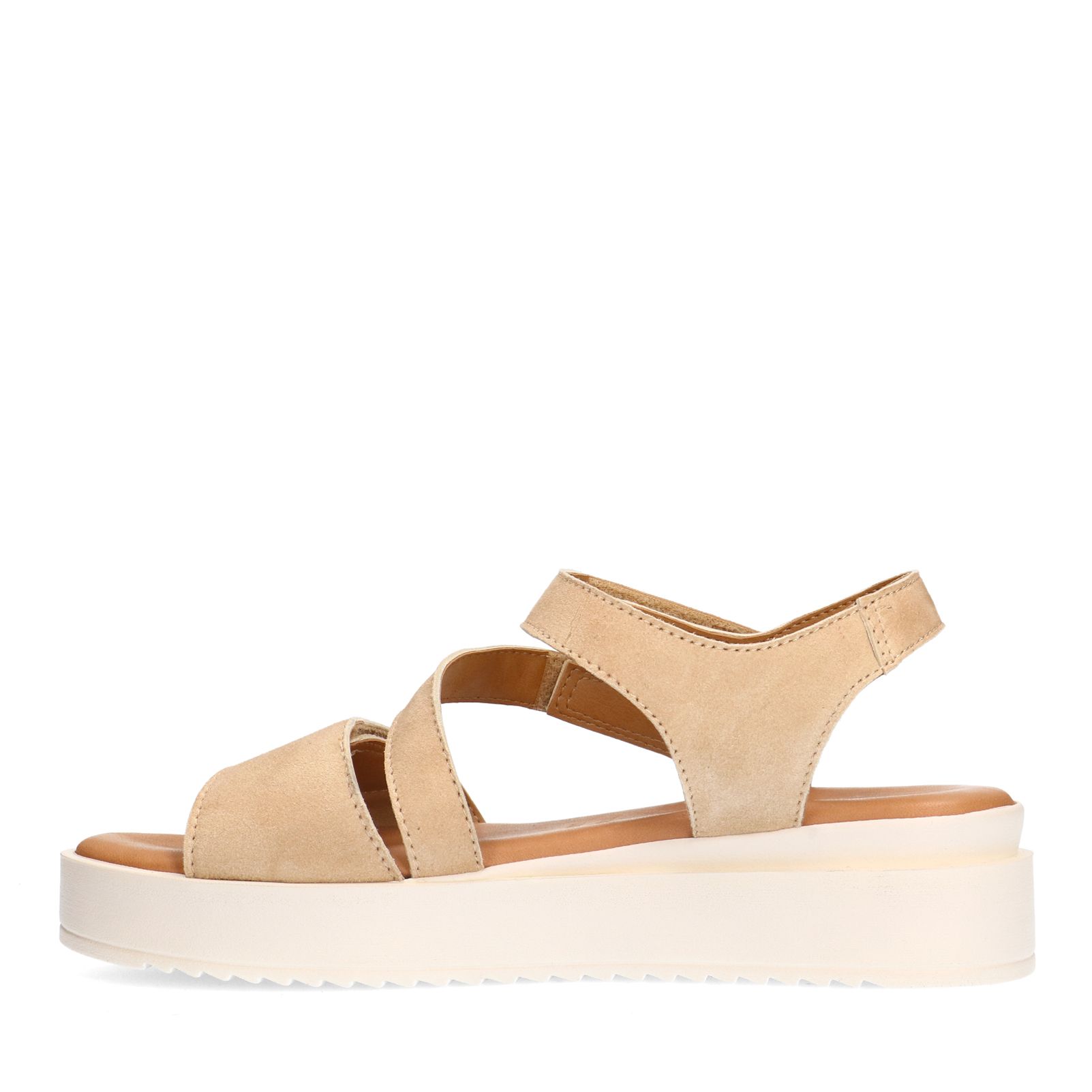 Beige suède sandalen