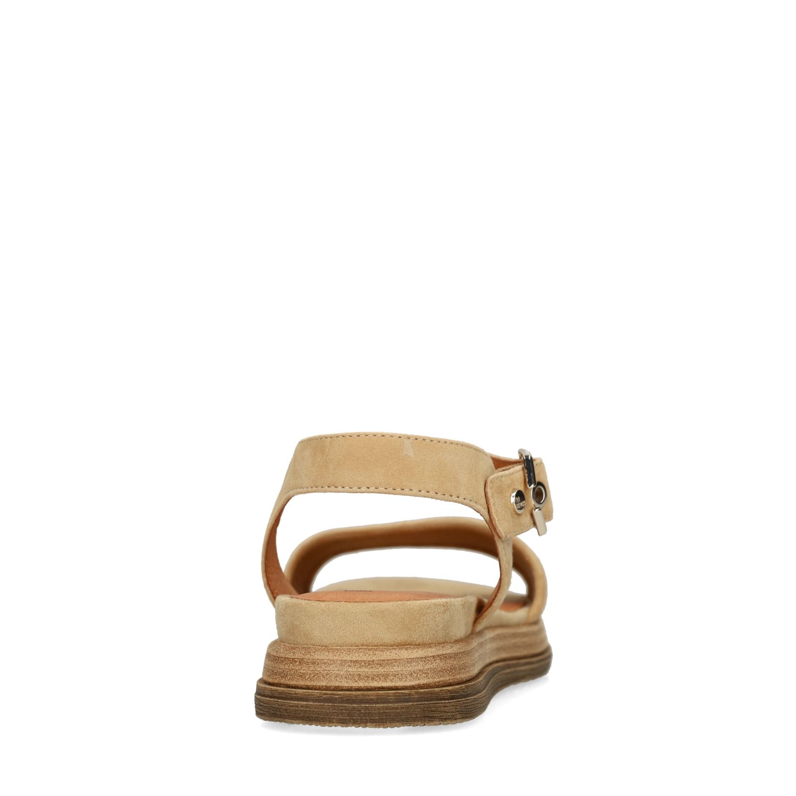 Cognacfarbene Plateausandalen aus Leder