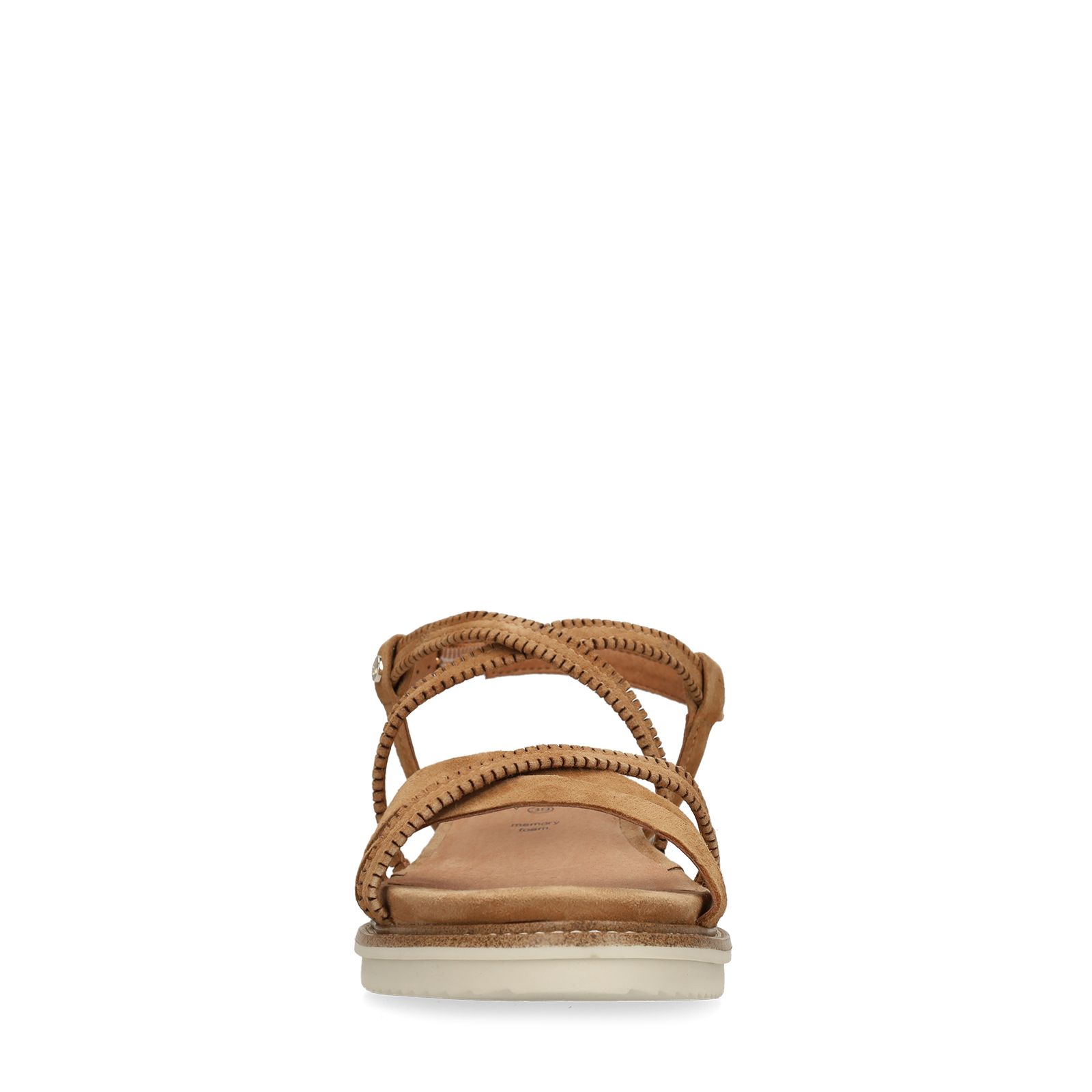 Beigefarbene Ledersandalen