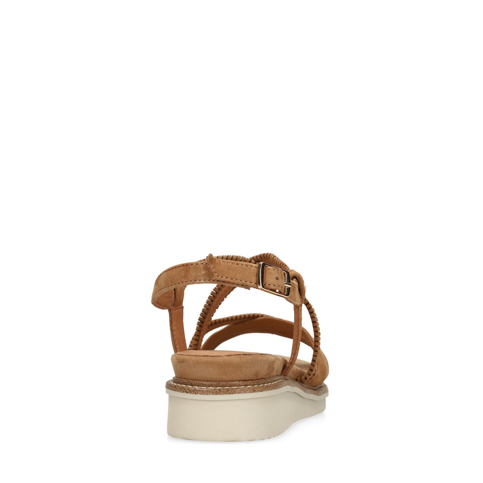 Beigefarbene Ledersandalen