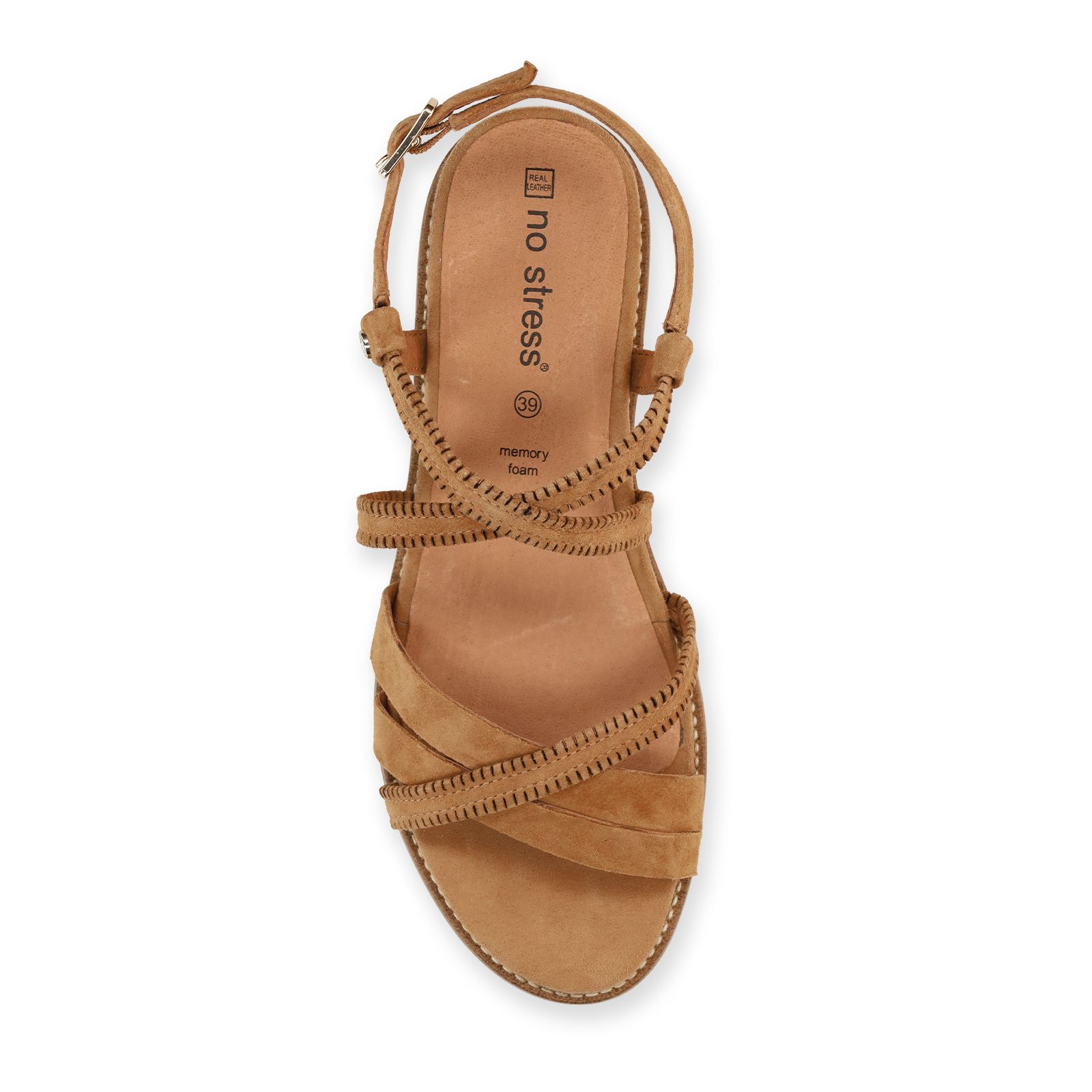 Beigefarbene Ledersandalen
