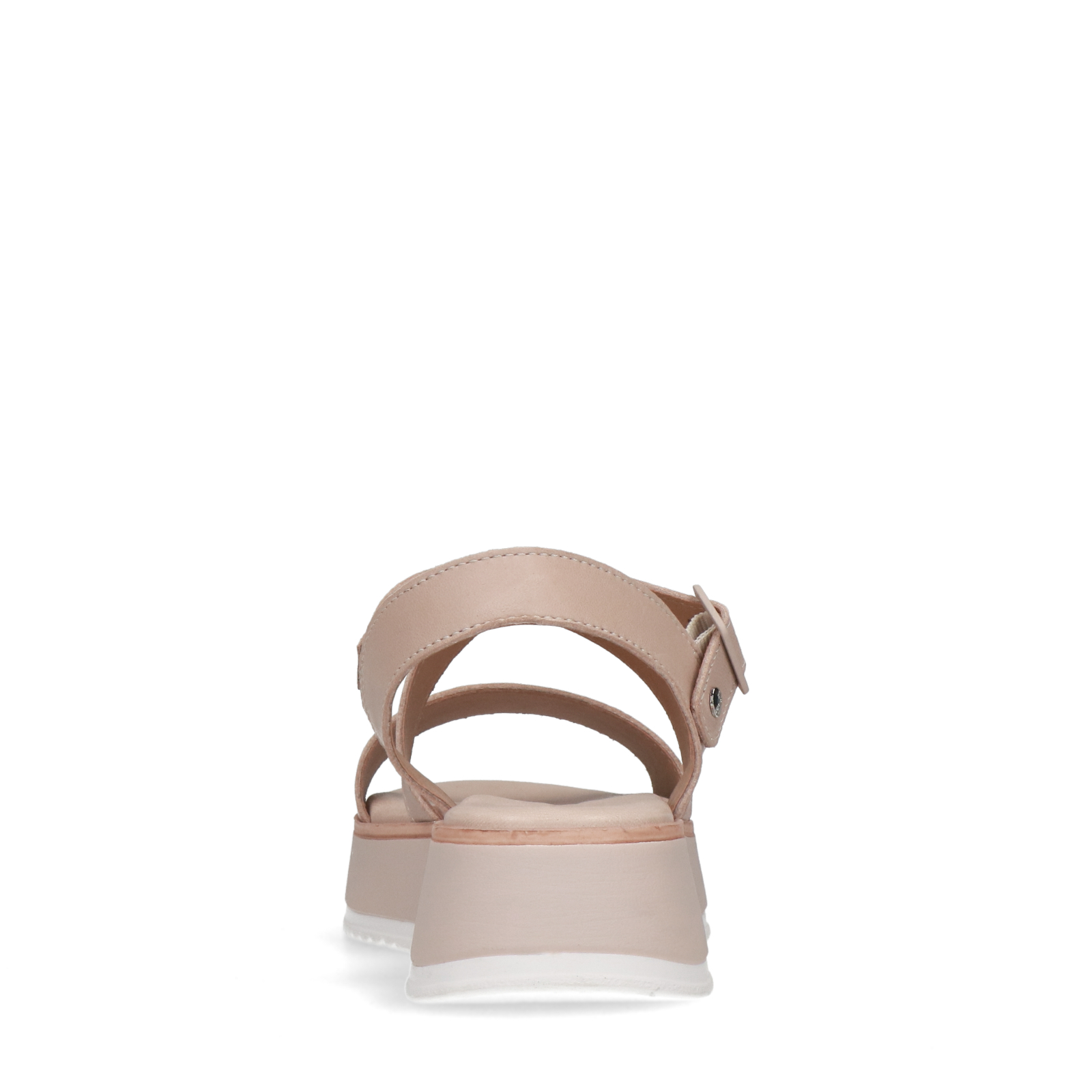 Beige leren sandalen met hoge zool Sandalen met hak Manfield