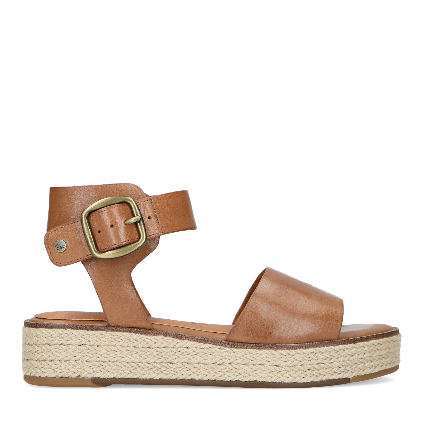 Cognac leren sandalen