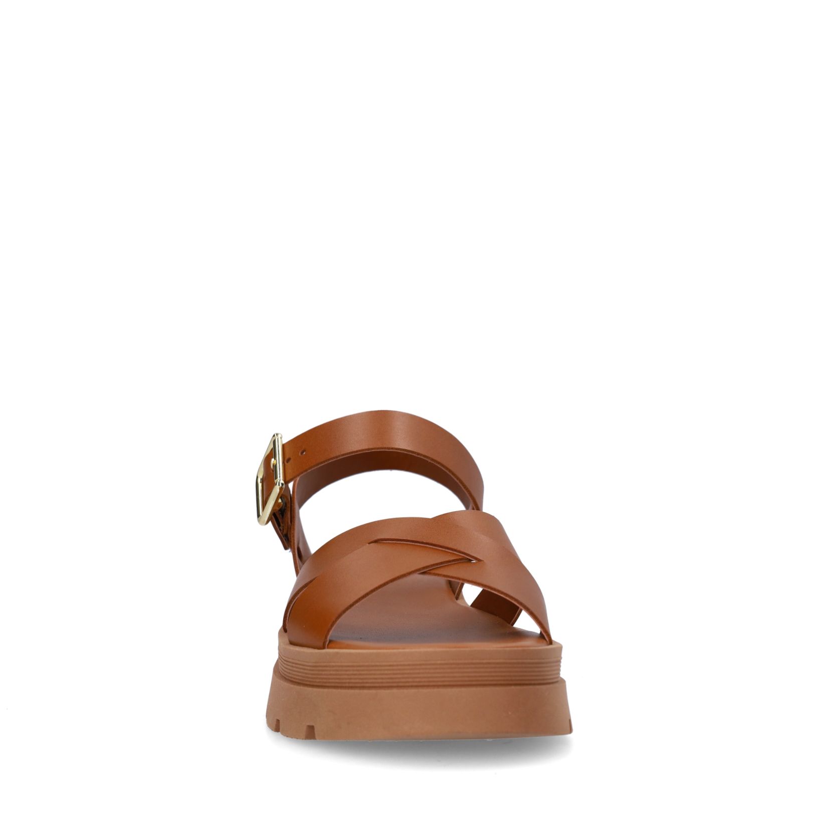 Cognacfarbene Ledersandalen