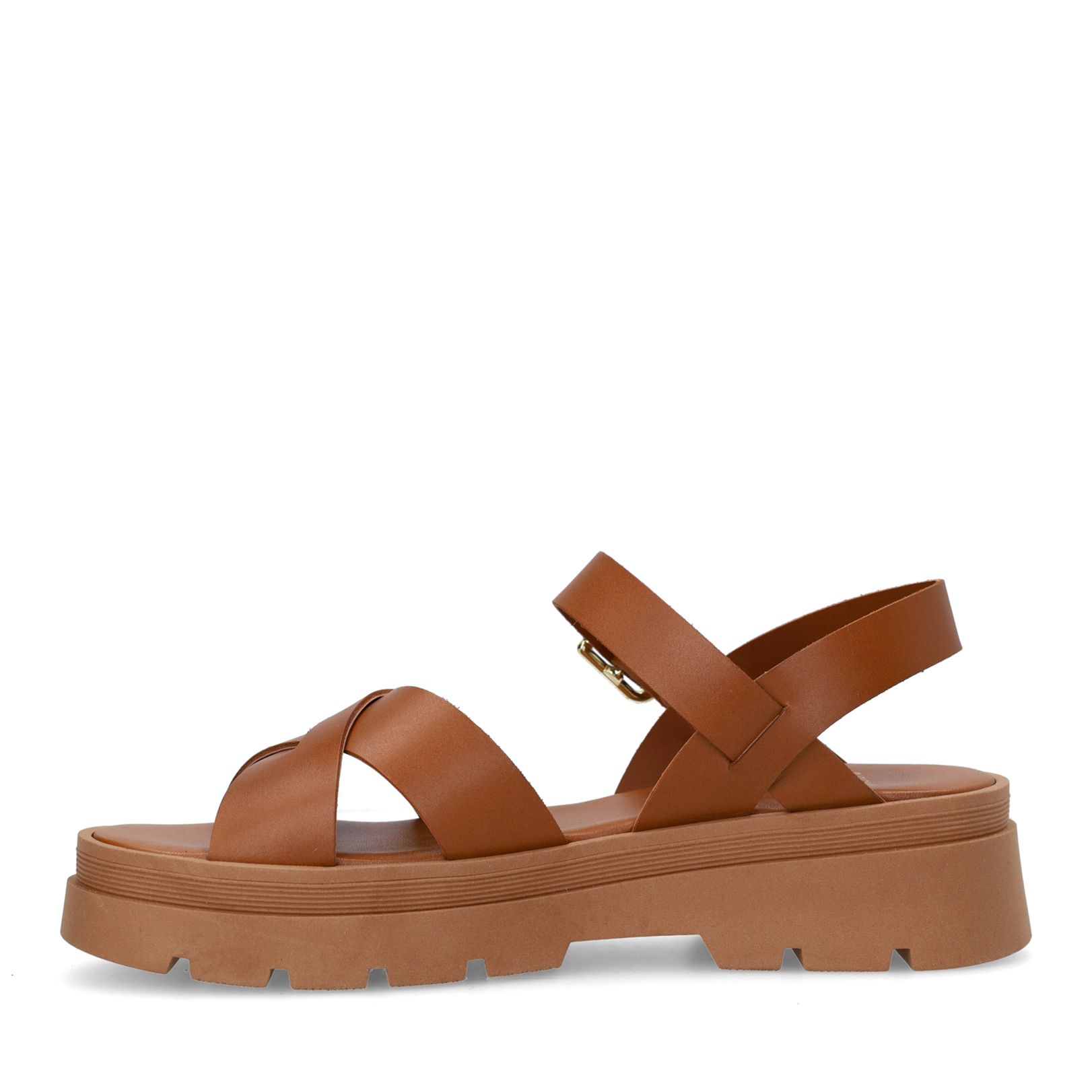 Cognacfarbene Ledersandalen
