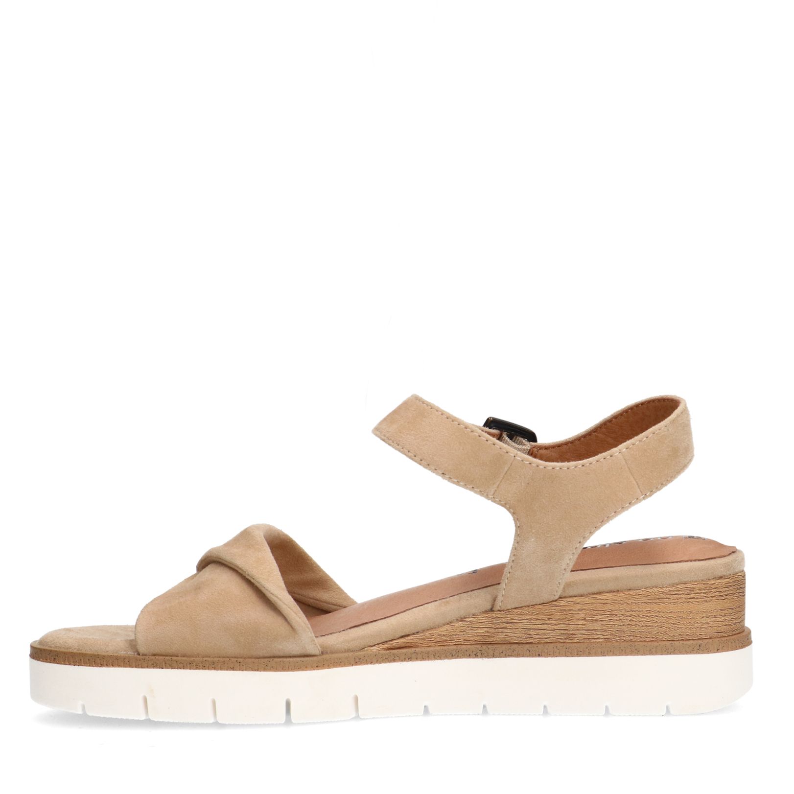 Beige suède sandalen
