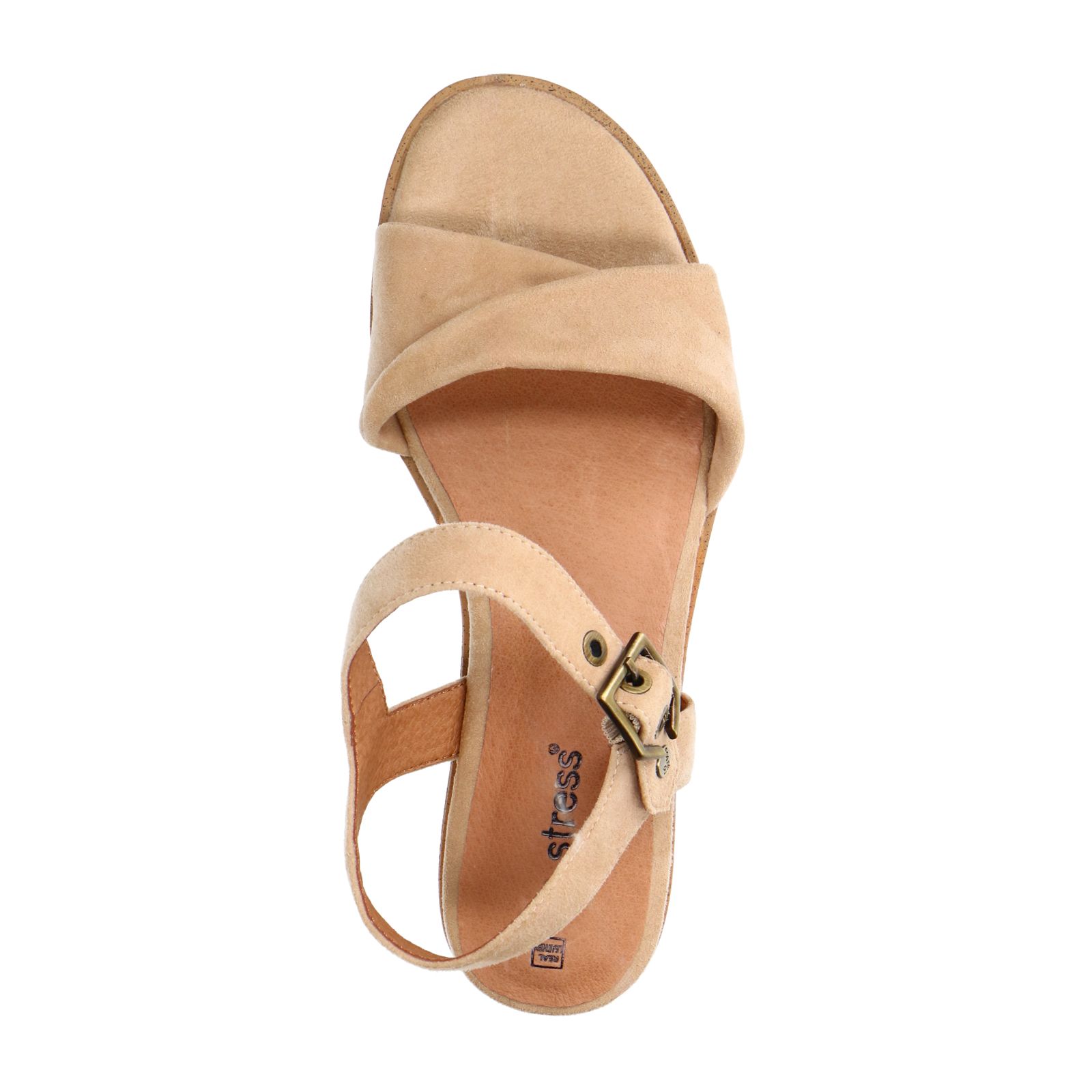 Beige suède sandalen