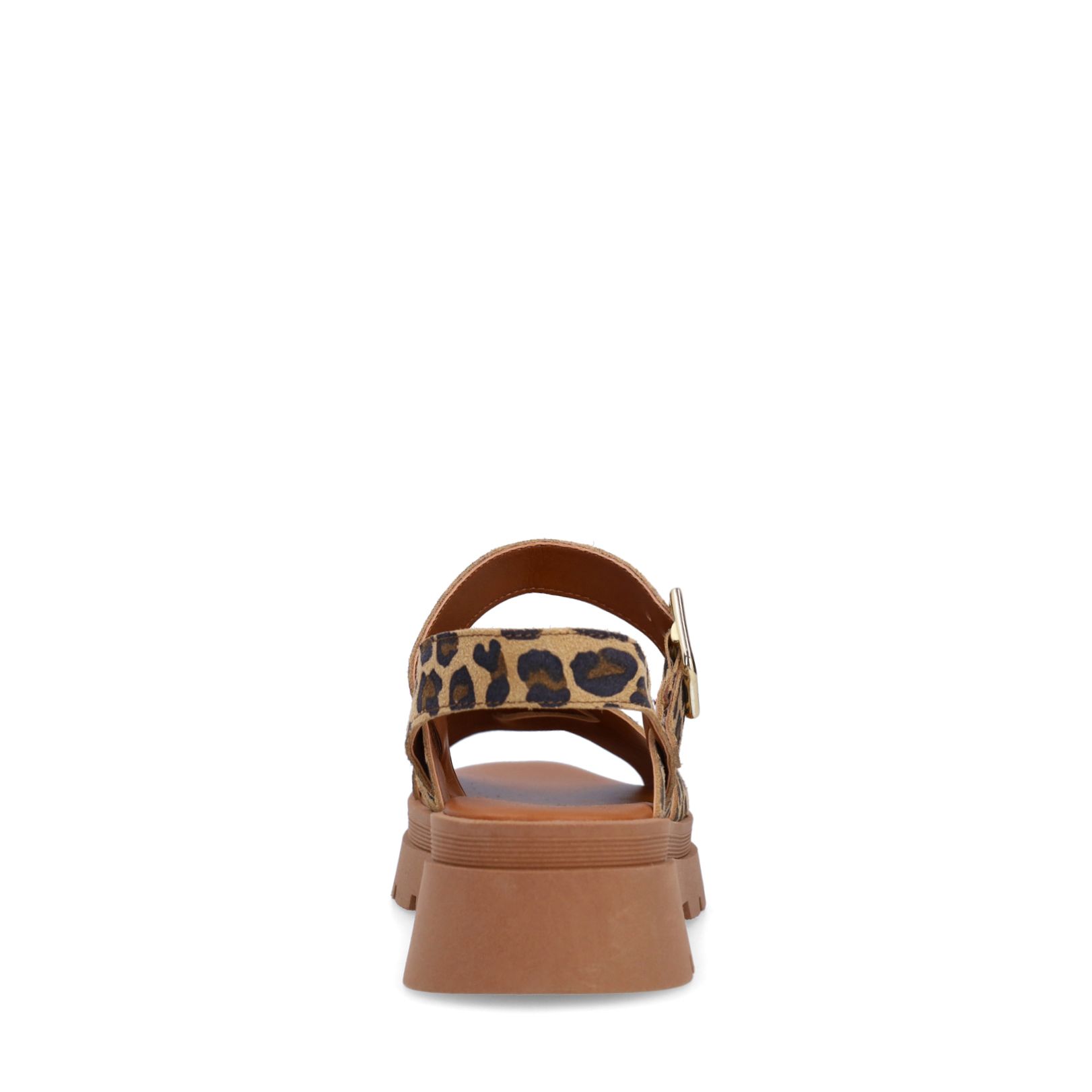 Suède leopard sandalen
