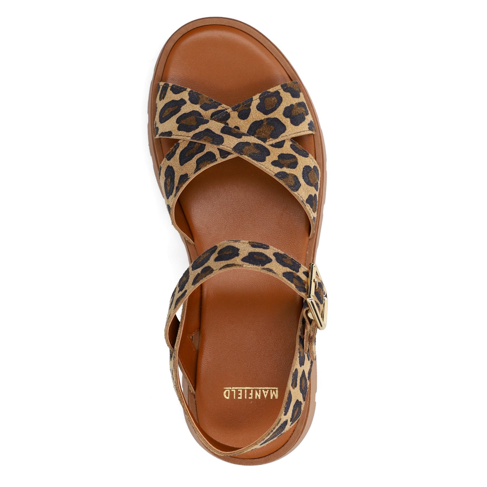 Suède leopard sandalen