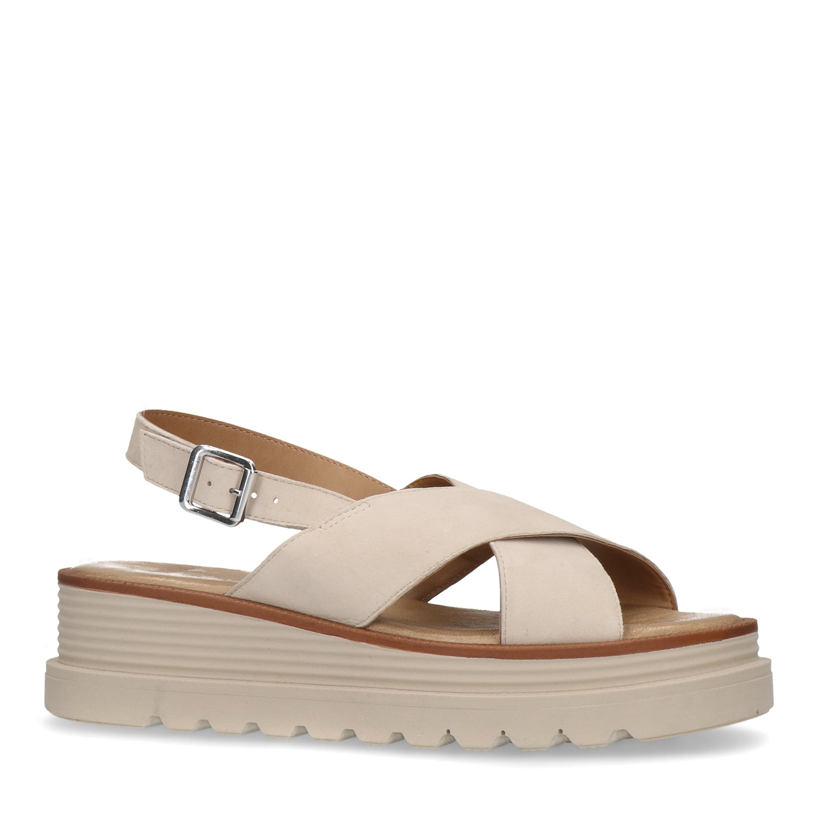 Witte sandalen online plateauzool