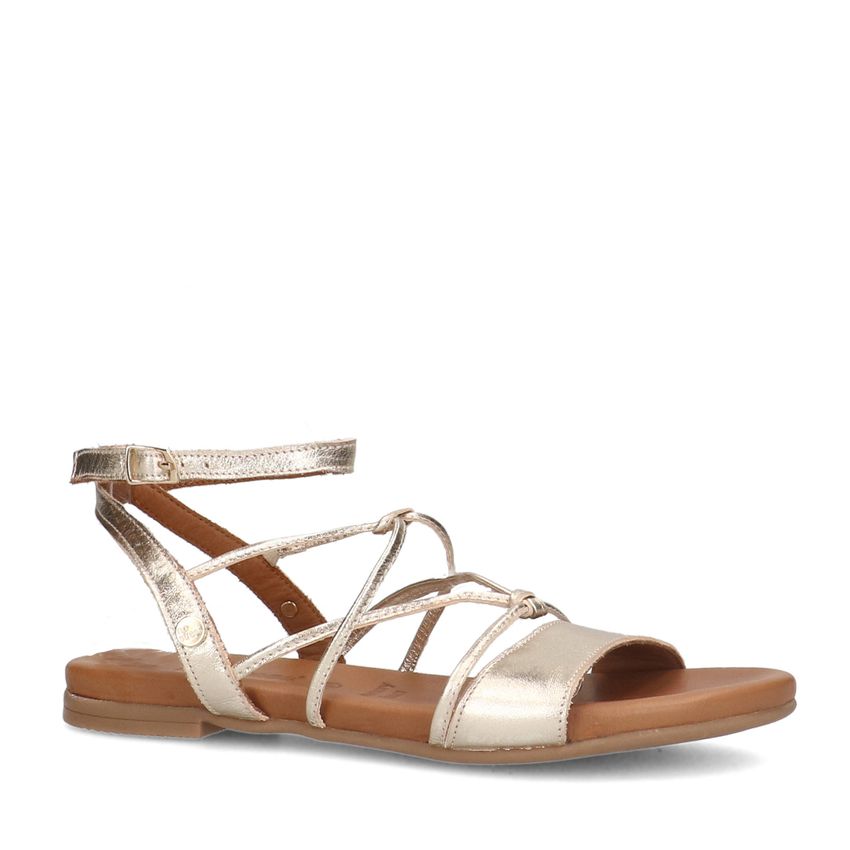 Gouden leren sandalen met bandjes