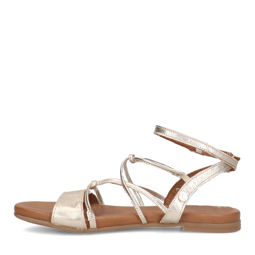 Gouden leren sandalen met bandjes