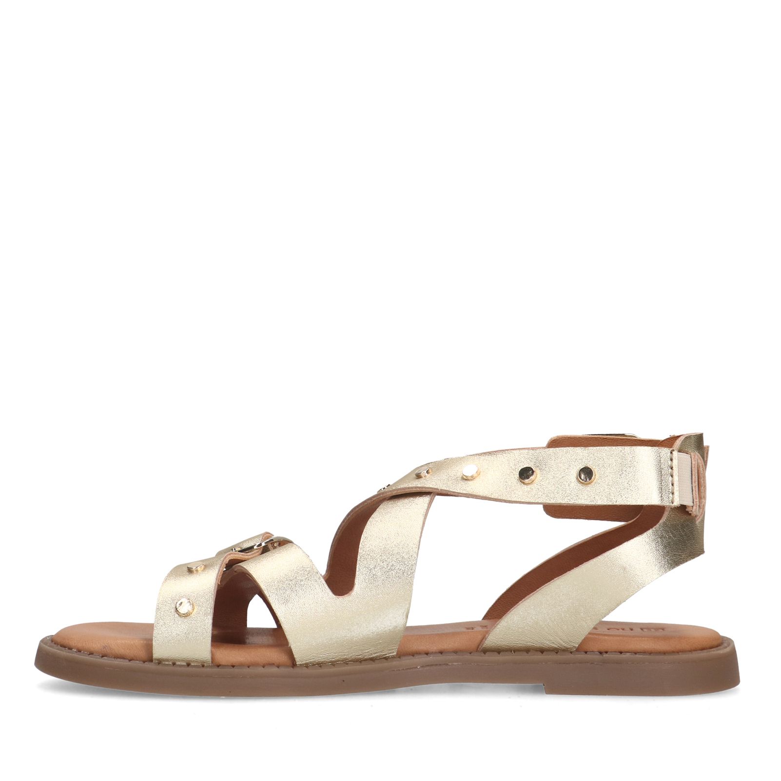 Gouden leren sandalen met studs