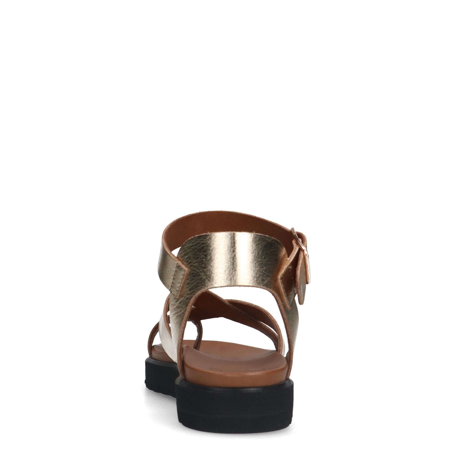 Goldfarbene Plateausandalen aus Leder