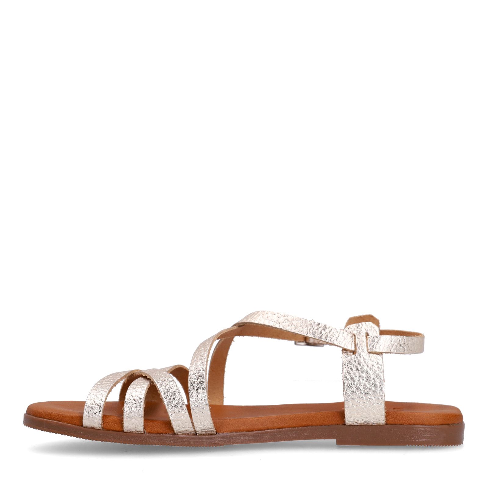 Goldfarbene Ledersandalen