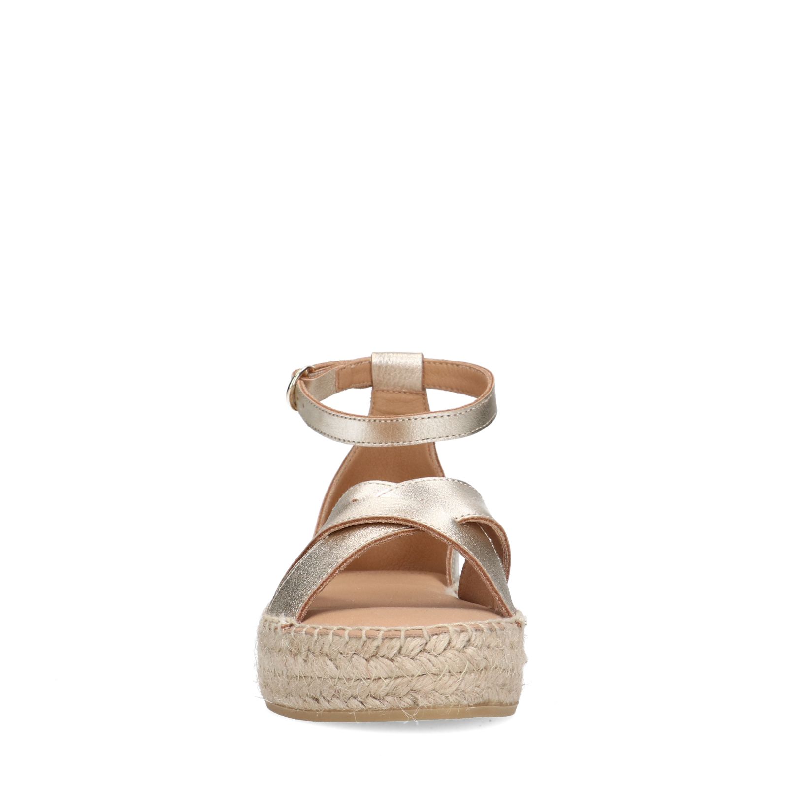 Gouden metallic sandalen met touwzool