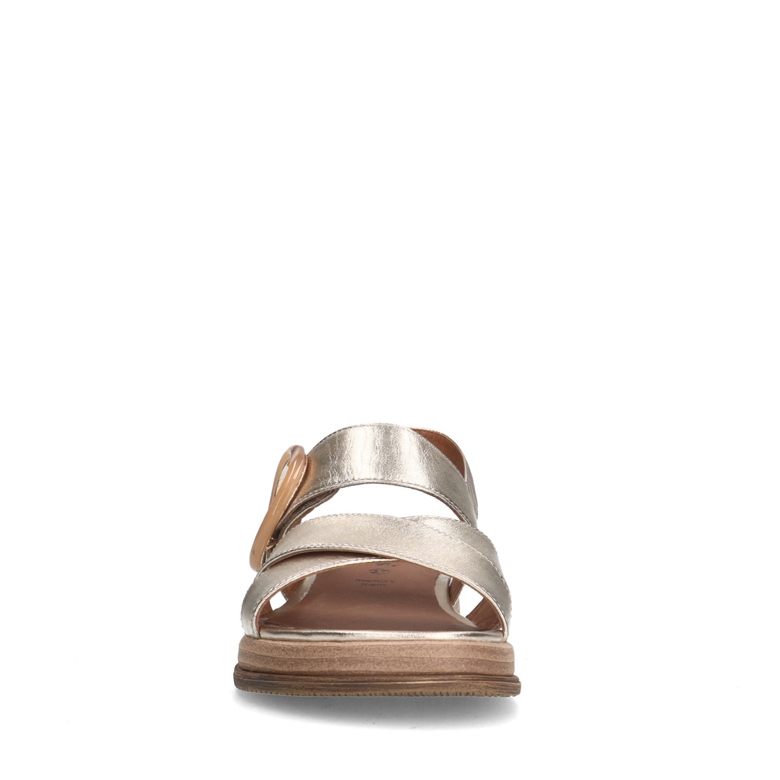 Gouden leren plateau sandalen met gesp