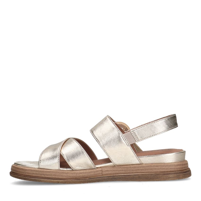 Gouden leren plateau sandalen met gesp