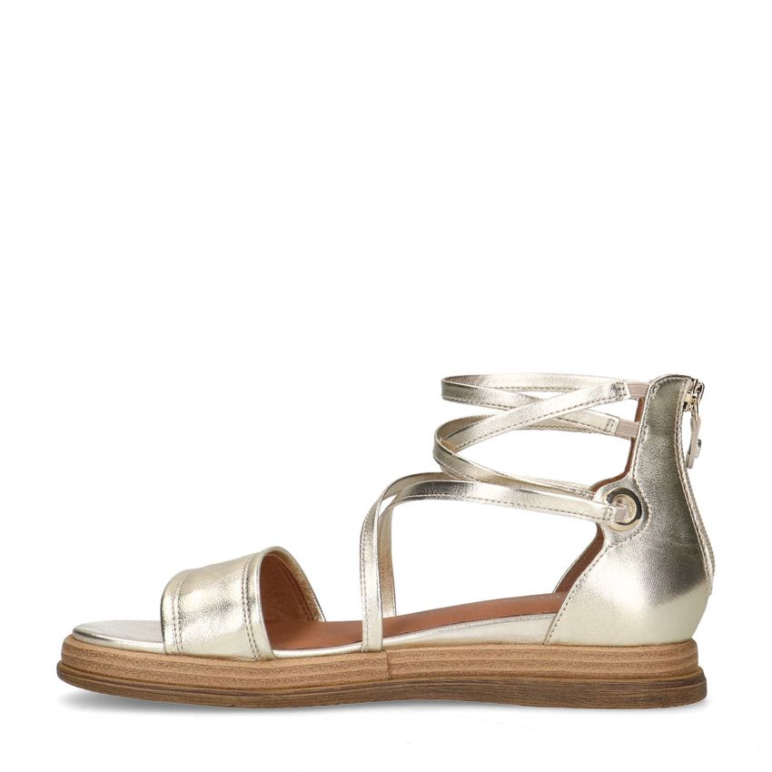 Gouden leren sandalen met bandjes