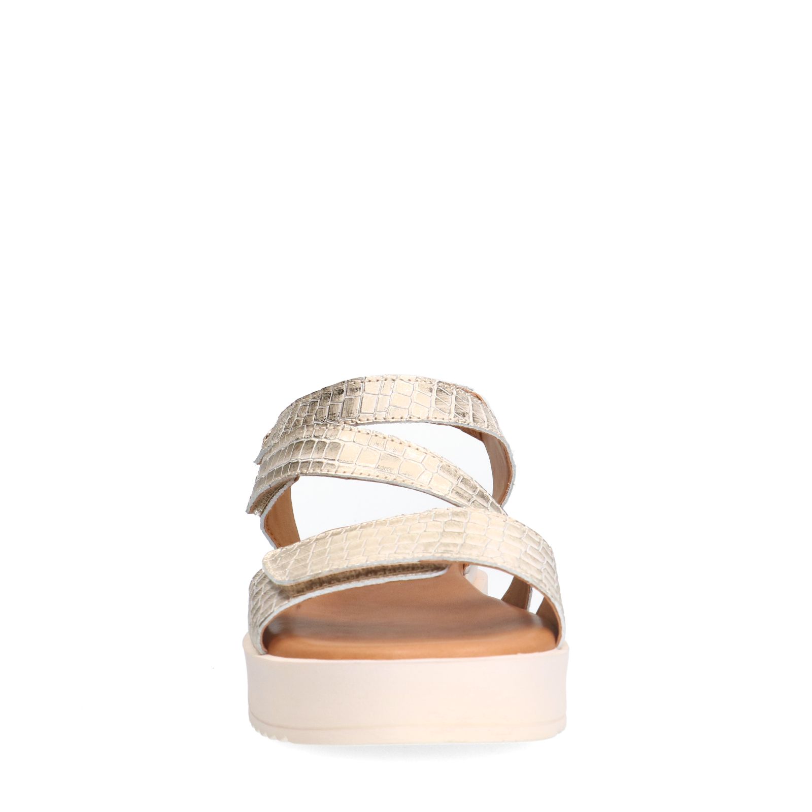 Gouden leren croco sandalen