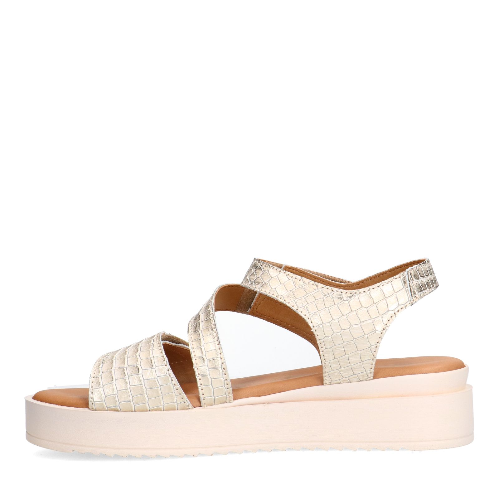 Gouden leren croco sandalen