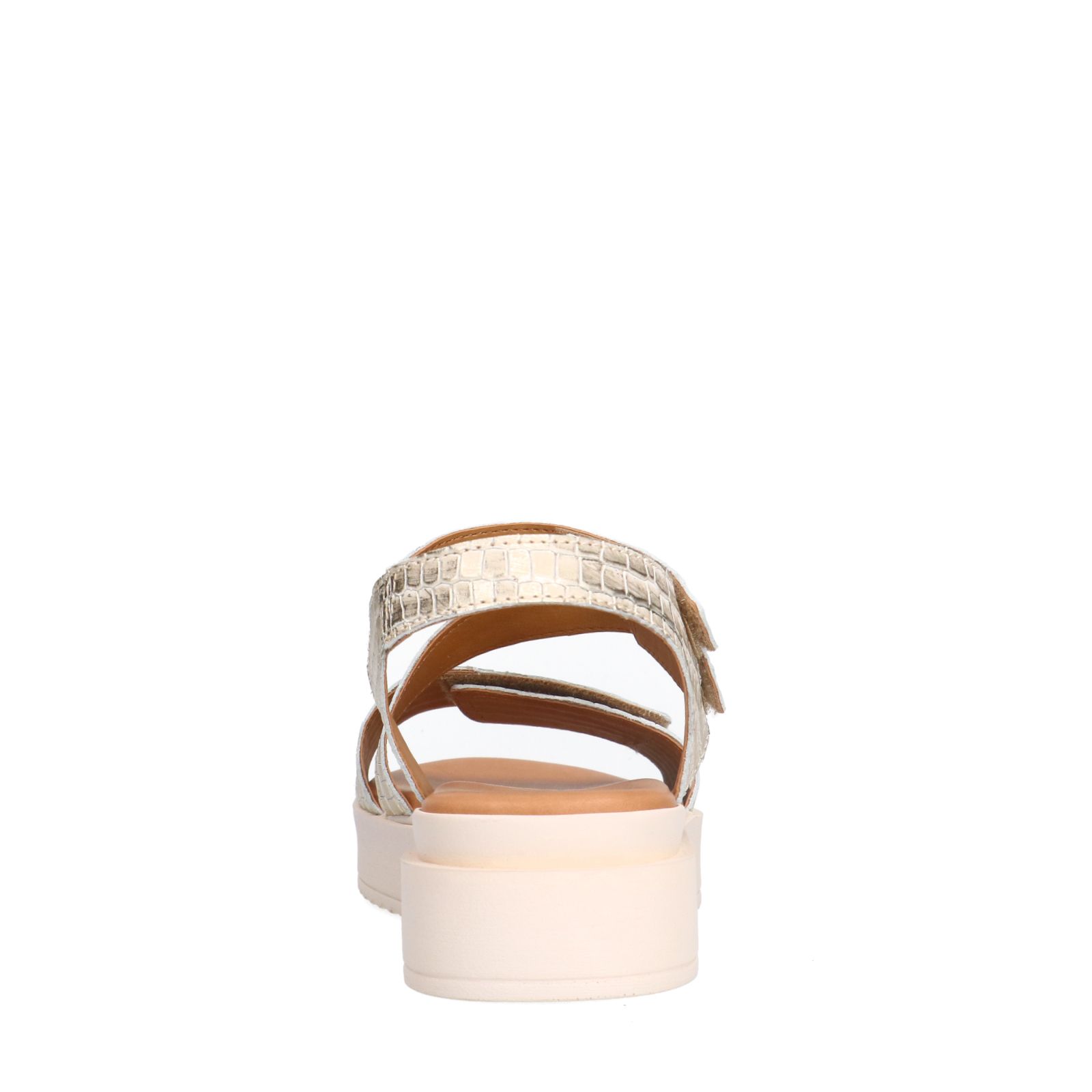 Gouden leren croco sandalen