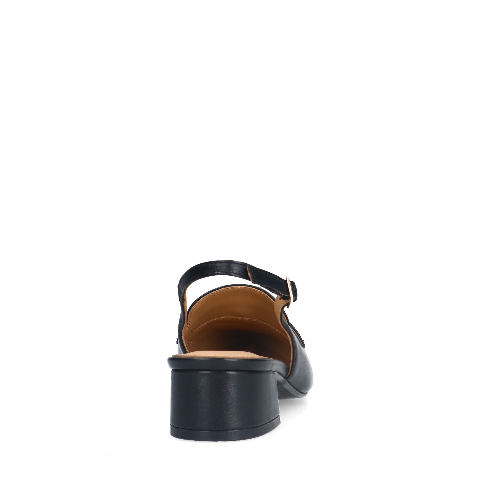 Schwarze Slingbackpumps aus Leder