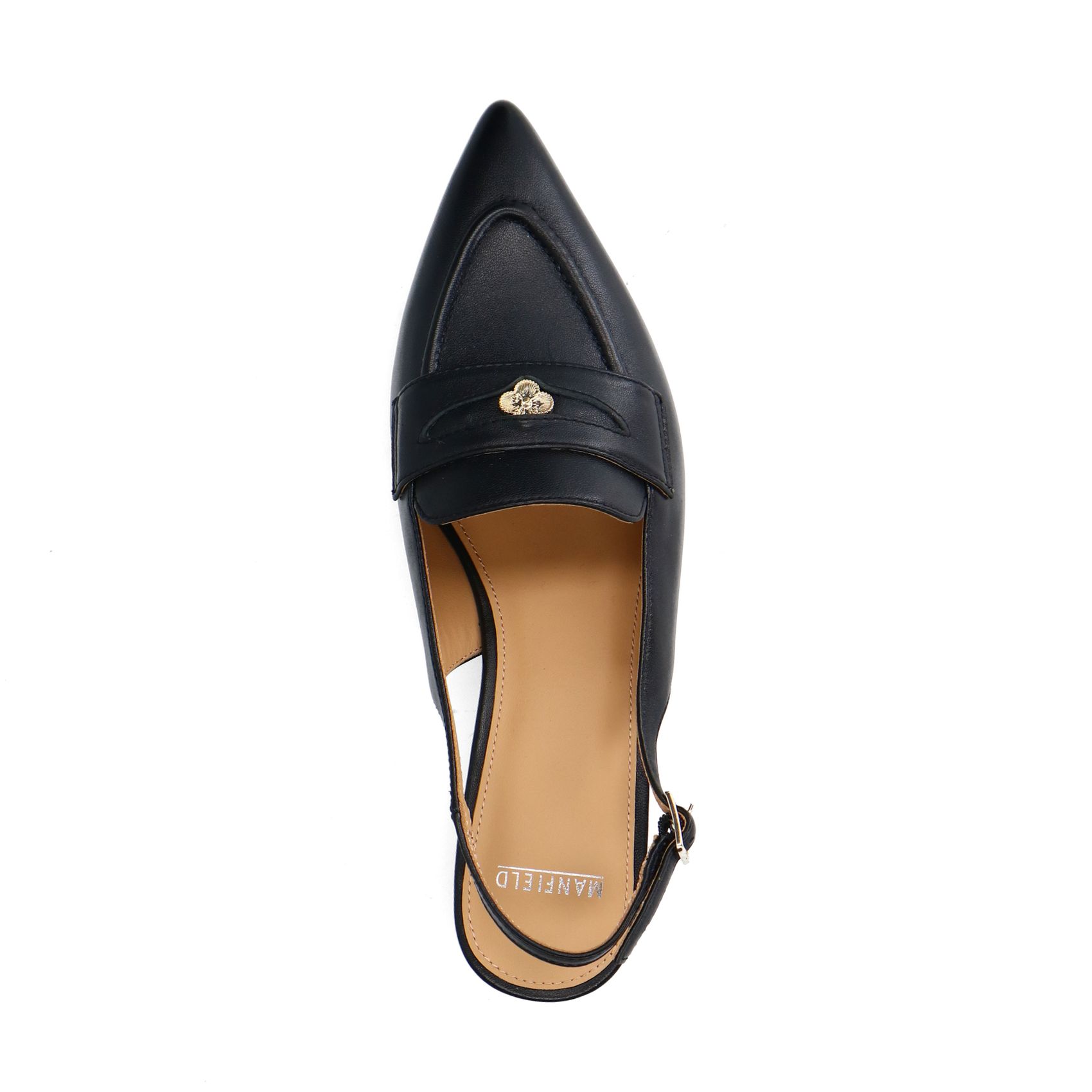 Schwarze Slingbackpumps aus Leder